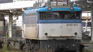 JR貨物　EF81504形機関車が牽引する。貨物ターミナルセンターから。祇園之洲踏切＆和泉屋踏切　撮影日2024 5 4