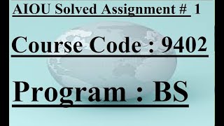 Famous AIOU Code 9402 Solved Assignment No 1 Spring 2024 | Baloch Academy Profile