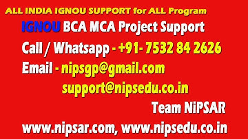 IGNOU BCA MCA Synopsis & Project Support   By NiPSAR   #7532842626