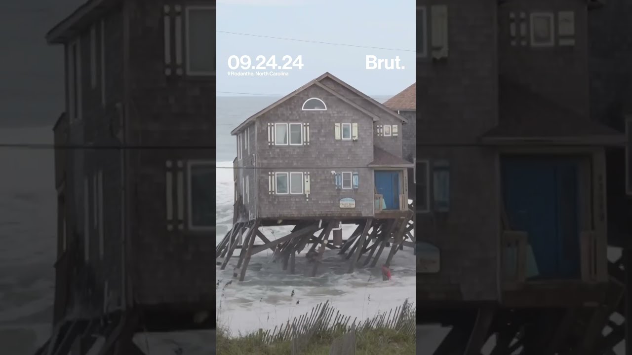 Oceanfront Homes Continue To Collapse Into The Atlantic Ocean In Rodanthe NC 