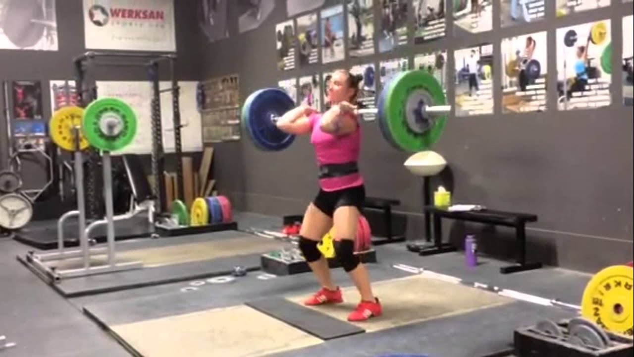Alyssa Power Clean 90 kg (198 lbs) at 63 kg Bodyweight