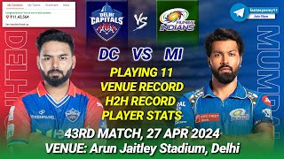 DC vs MI Dream11 Prediction | DEL vs MUM Dream11 Prediction | Delhi vs Mumbai 43RD IPL 2024 screenshot 5