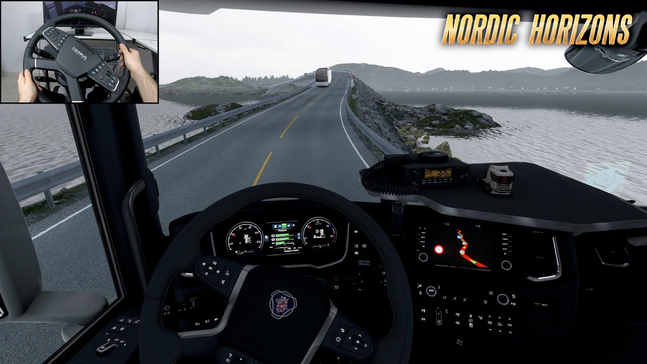 Extremely realistic drive - Nordic Horizons DLC | Euro Truck Simulator 2 | Steering wheel gameplay