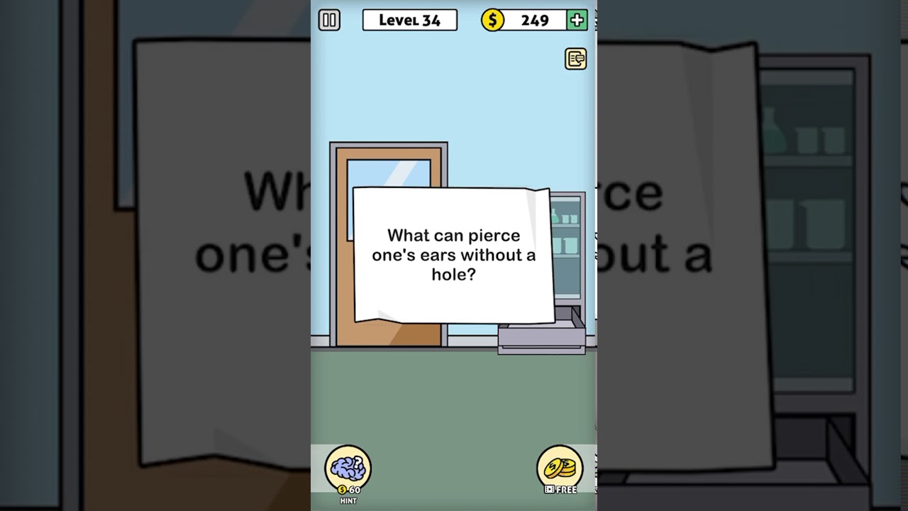 Escape room level 34 what can pierce one’s ears without a hole YouTube