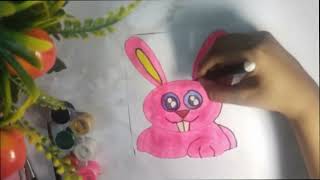 Coloring a Cute Rabbit | Relaxing Rabbit Drawing and Colouring for Kids | Colouring with Colour