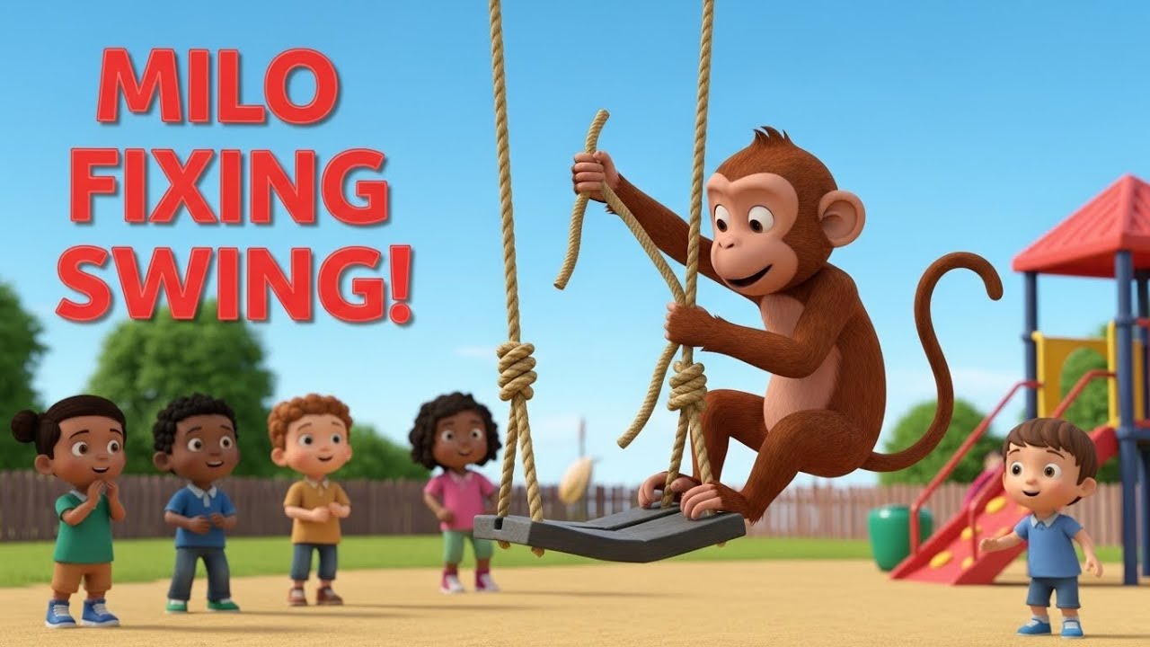 Monkey Farmer Milo Fixes Broken Swing and Delivers Seeds | Kids Cartoon