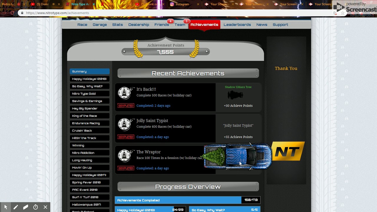 NEW CAR IN NITRO TYPE!!! AND UPDATE TO GIVEAWAY!!