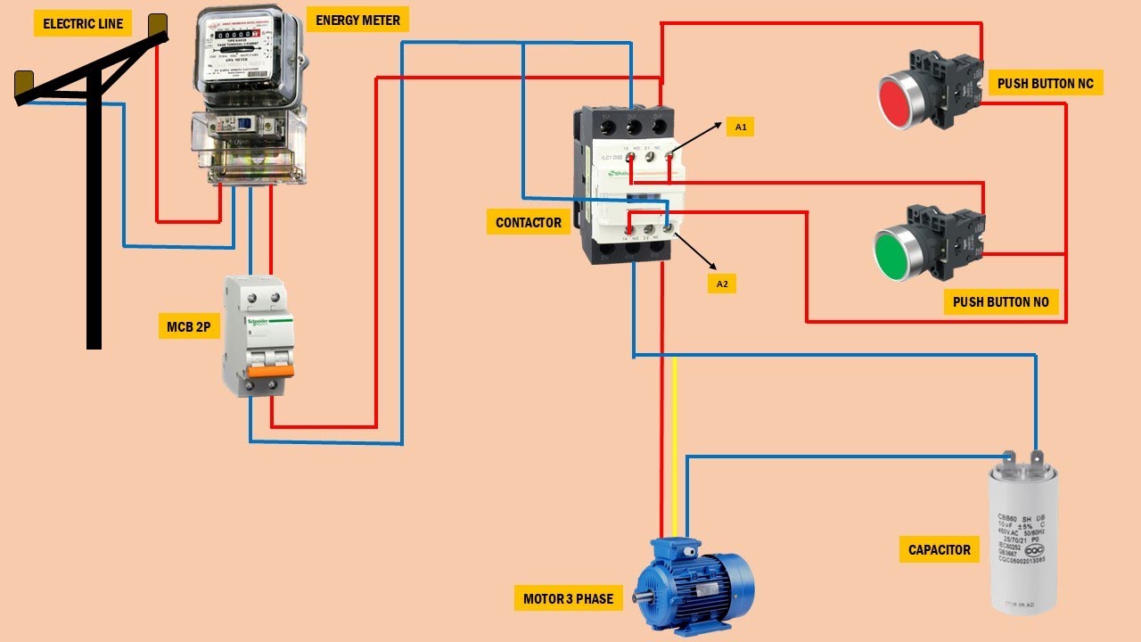 Run 3 Phase Motor with 1 Phase Power Using Capacitor | three phase ...