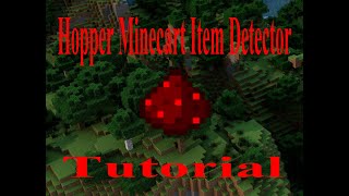Hopper Minecart Item Detector Tutorial