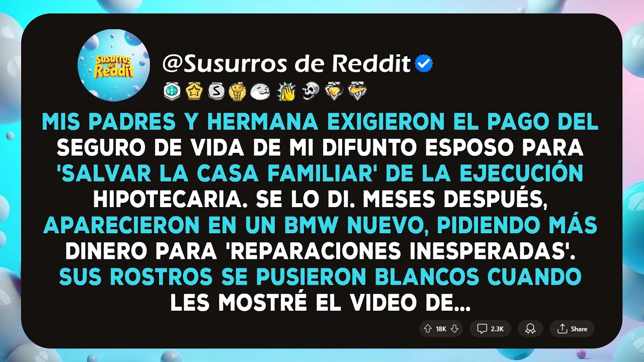 Mi familia tomó el seguro de mi esposo, luego compró un BMW y pidió más