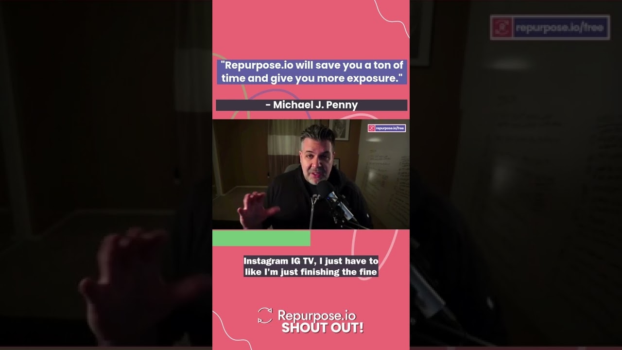"Repurpose.io will save you a ton of time and give you more exposure."