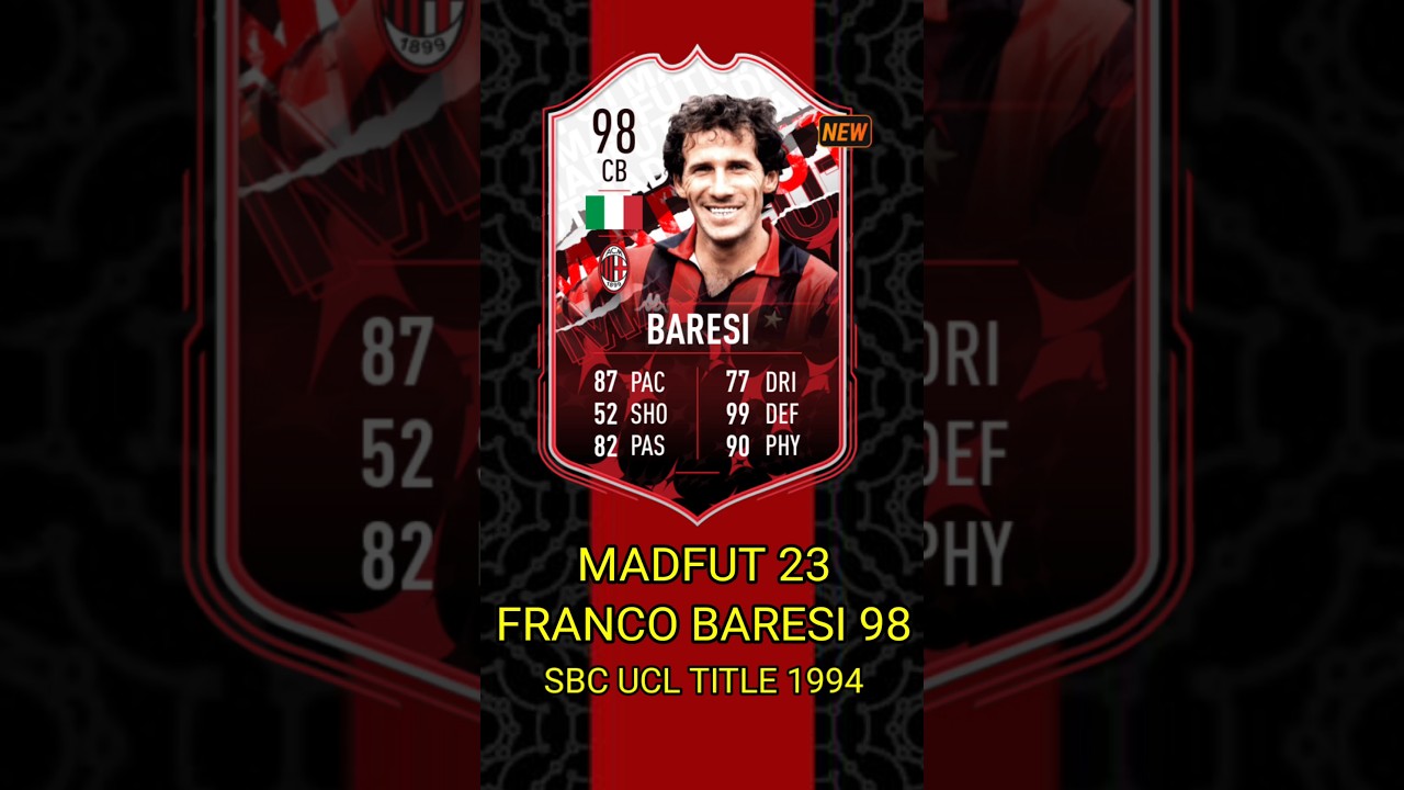 Franco Baresi 98 Sbc Ucl Title 1994 | Madfut 23 Sbc Solution 