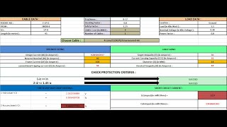 How to choose suitable( cable, breaker) and calculating them by using excel sheet