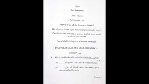 #BSc 1st semester  botany  hons previous year question 2019 ##core-02# # Brahmapur University#