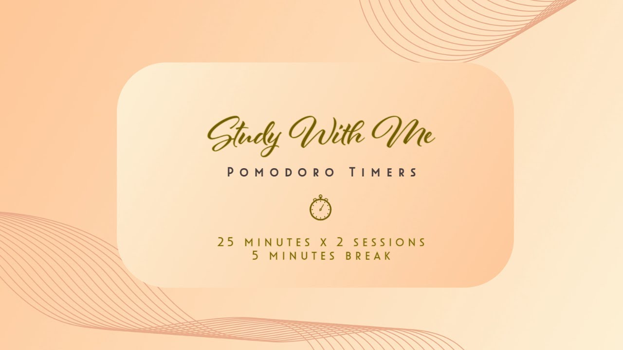 Pomodoro Timer for Work/Study - 2 x 25 / 5 min - No Music - YouTube
