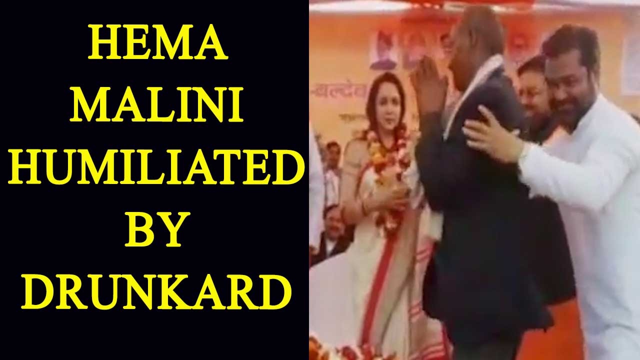 Hema Mailini Mathura rally: Drunkard refuses to leave stage | Oneindia News