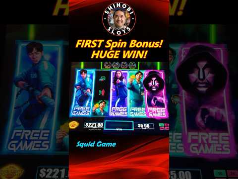 First Spin Bonus = HUGE WIN in Squid Game slot machine at Yaamava! #shortfeed #shorts #shinobislots