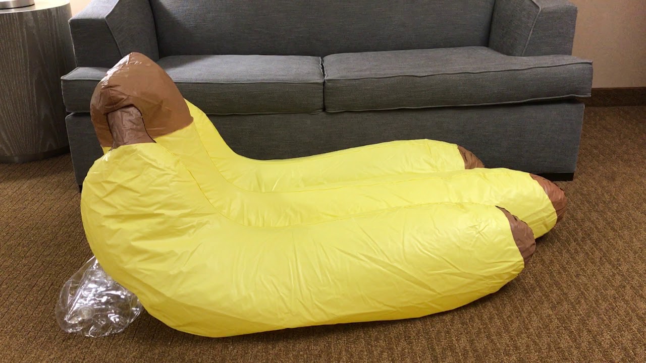 Large inflatable banana chair slow deflate - YouTube