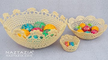 DIY LACE BOWL and BASKET from a DOILY - Upcycle and Recycle Crochet Knitted and Tatted Doilies