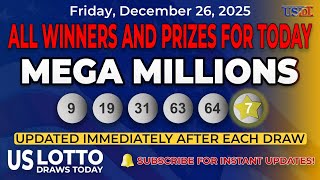 Mega Millions Winners Tonight – Official Winners and Prizes for Friday, December 26, 2025