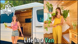 Solo Female Vanlife in a gorgeous van build w/ lots of ideas