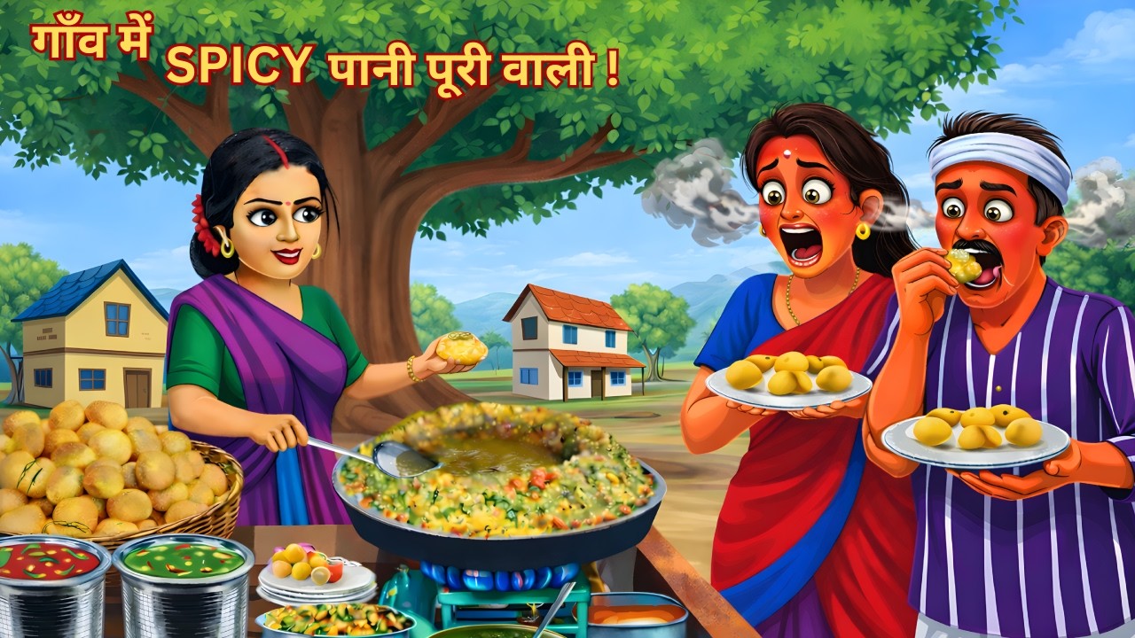गाँव में स्पाइसी पानी पुरी वाली | Spicy Pani Puri Wali | Moral Stories | Hindi Kahaniya | Bedtime
