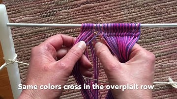 Sprang basic Z twist - overplait row (follow up row of the plait row)