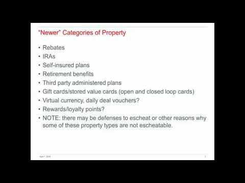 Unclaimed Property 101 - Fundamental Concepts