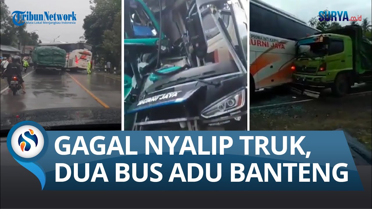 NYALIP TRUK TAK SAMPAI, Bus Murni Jaya Adu Banteng dengan Bus Efisiensi di Bagelen, Purworejo