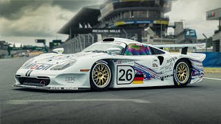 Onboard: Porsche 911 GT1 - uncut race lap on Le Mans - HQ engine sound