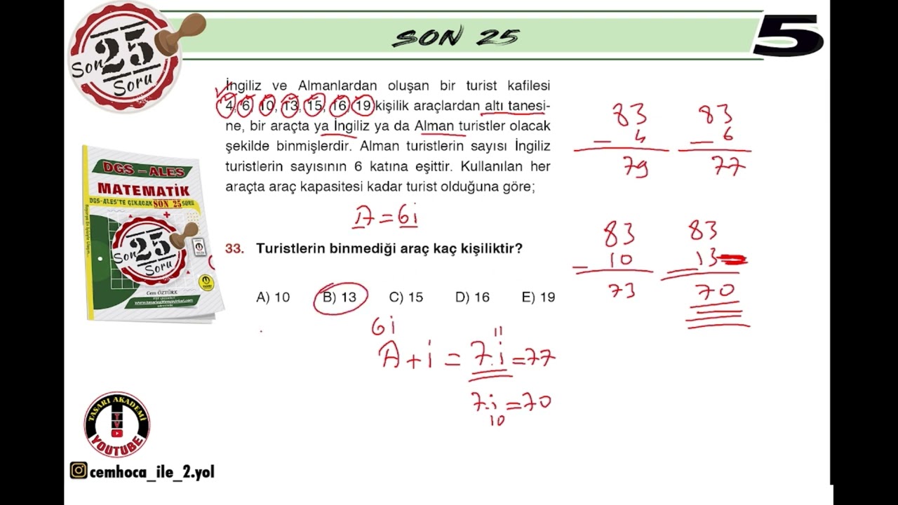 DGS VE ALES'TE ÇIKABİLECEK SON 25 SORU-5