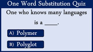 One Word Substitution Quiz 1: Can You Pass This Quiz?