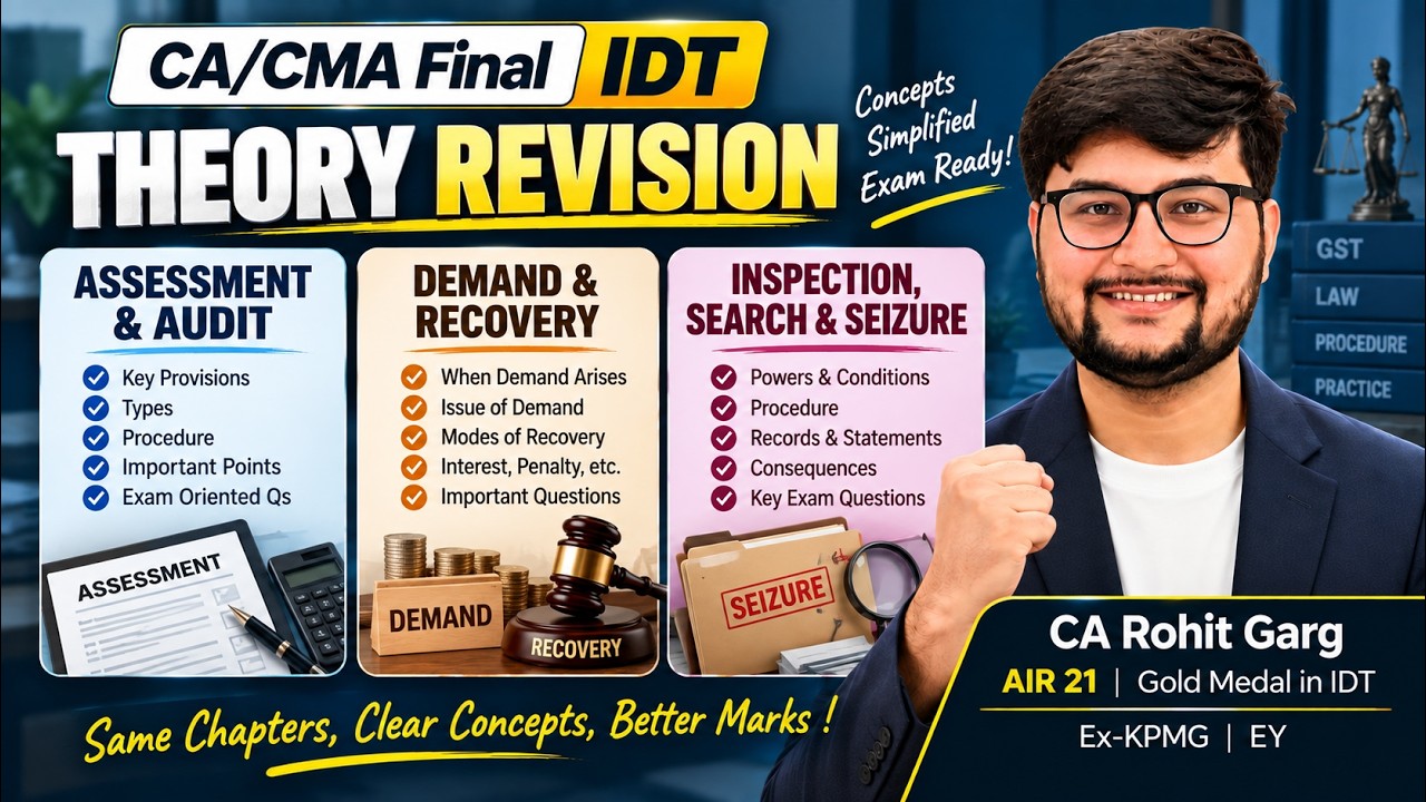 15 marks in IDT | Best Revision 🔥 | GST Theory part 1 | CA/CMA Final ...