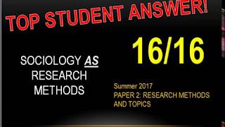 Celebrity A* Sociology FULL MARKS 16/16  research methods AS 2017 Net Worth