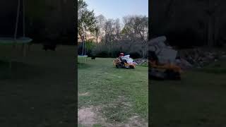Mowin #mower #trampoline #muddigger #chevy #sub #pulling #tow #towing
