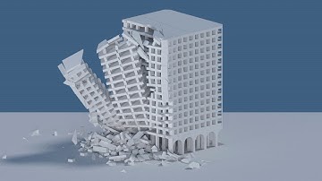 Building collapse after lobby explosion in Blender 3D