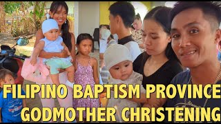 🇵🇭 FILIPINO GODMOTHER AT BAPTISM CHRISTENING CUTE OUTFIT & FIESTA Off Grid Island Family Philippines