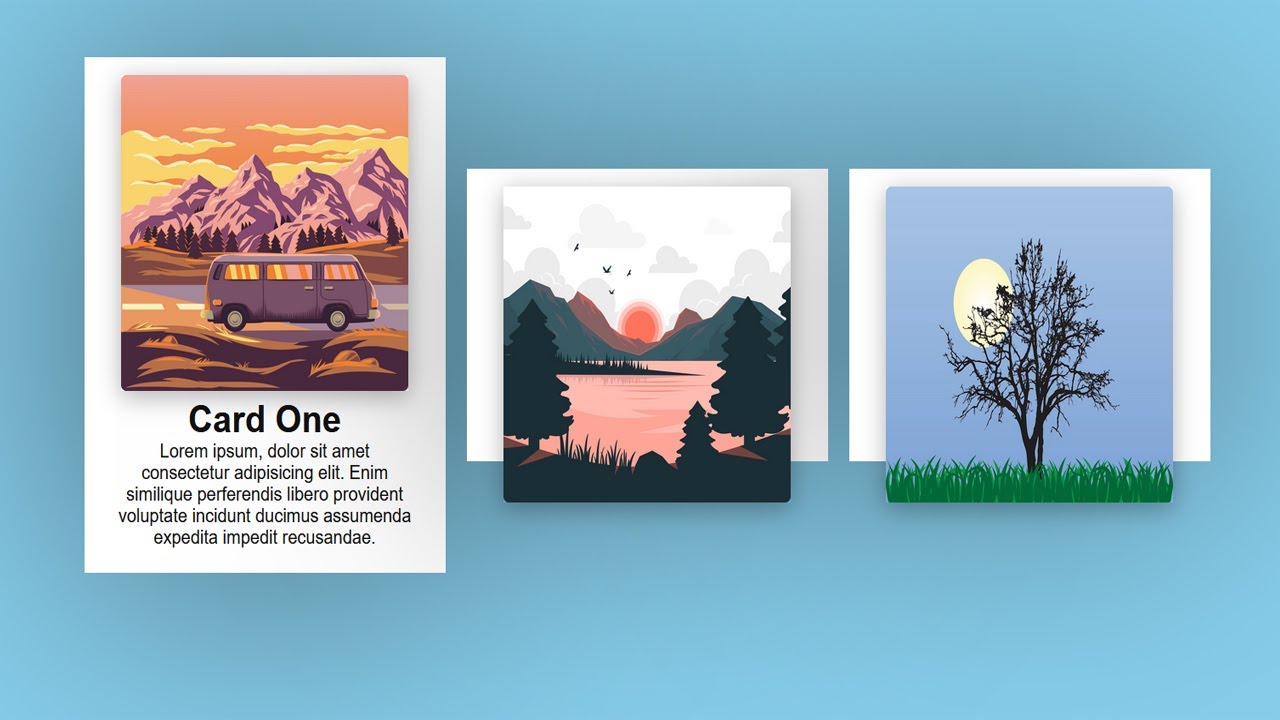Responsive design crads using html and css - YouTube
