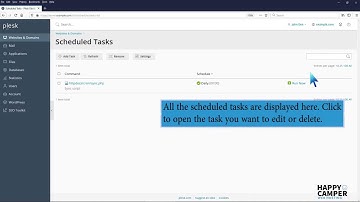 How to edit or delete Scheduled Tasks in Plesk   Happy Camper Web Hosting