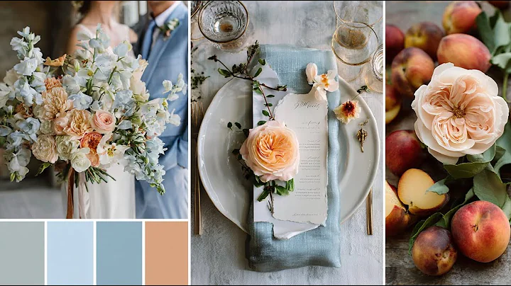 Peach, Light Blue, and Gray Wedding Ideas: A Dreamy Color Palette