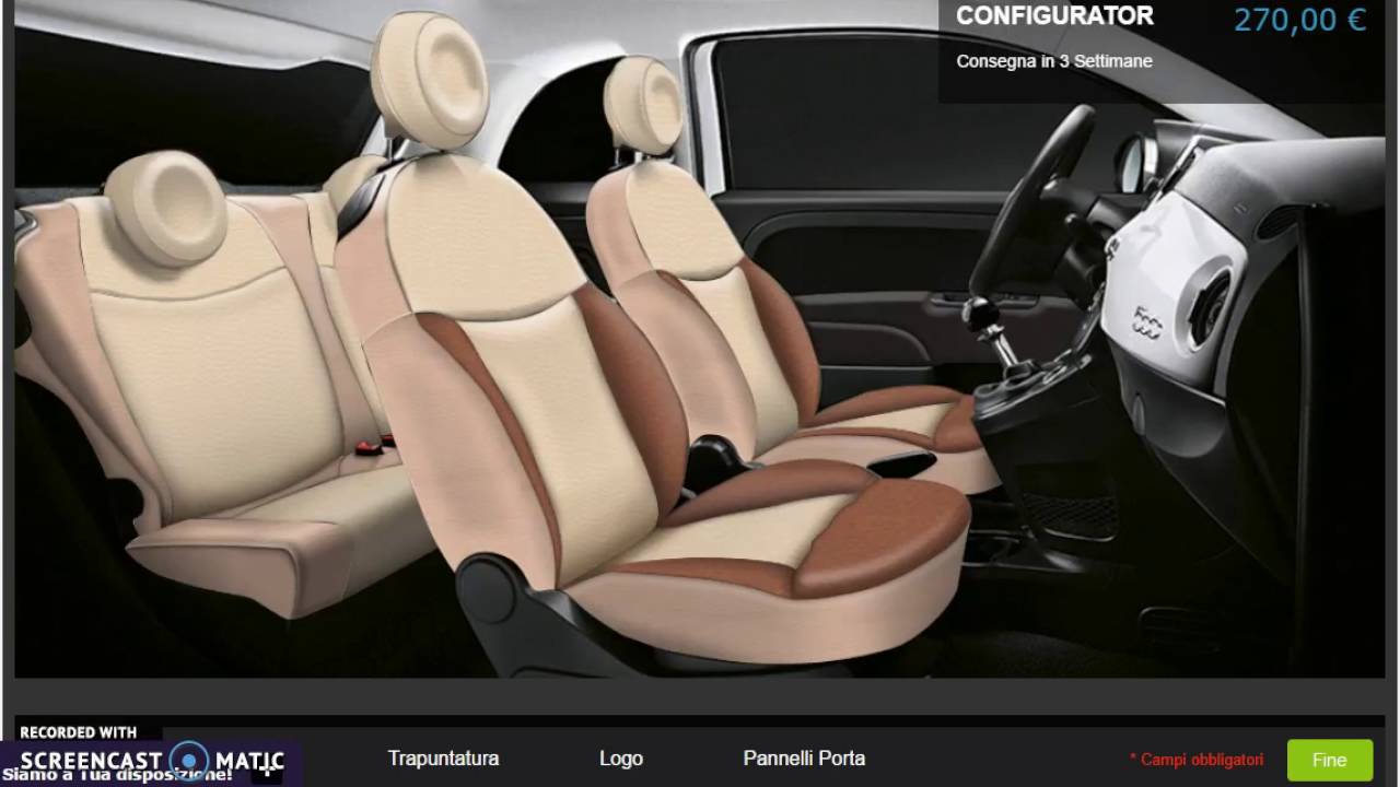 Fiat 500 Configuratore Coprisedili Su Misura Youtube