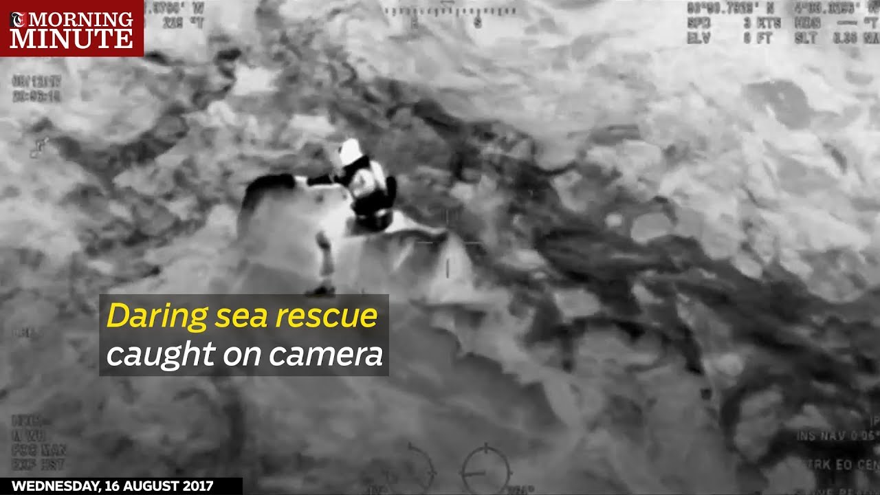 Daring sea rescue caught on camera - YouTube