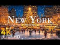 New York City Christmas Atmosphere 4K | Holiday Lights From Above (4K Drone)