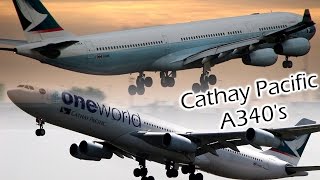 Cathay Pacific A340s at Amsterdam Schiphol *Full HD*
