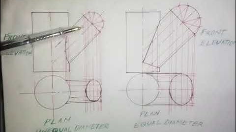 Differences between Front Elevation and Plan of Two Equal and Unequal Intersecting Cylinders 2