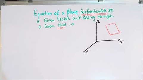 Equation of a Plane passing through a given point and Perpendicular to a given Vector