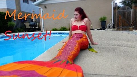 Mermaid Sunset Swimming in Her Mermaid Tail