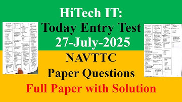 Navttac 27 July 2025 Full Paper with Solution Summar Code Program