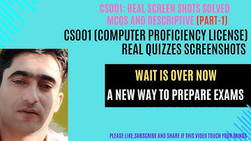 CS001 (Computer Proficiency License) Real Screen shots