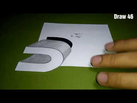 Cara Gambar huruf U 3D Mudah untuk pemula - YouTube